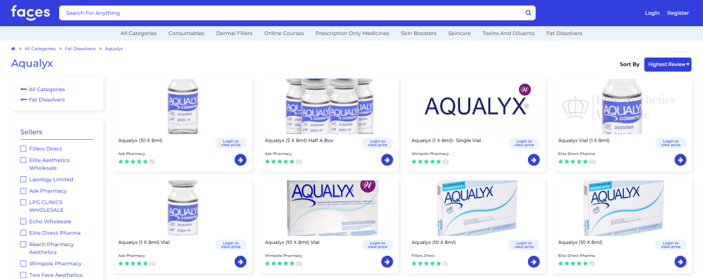 8 Benefits of Using CE-Approved Fillers and Injectables 2 CE-Approved Fillers and Injectables. This image shows Faces Shop for dissolving fats.