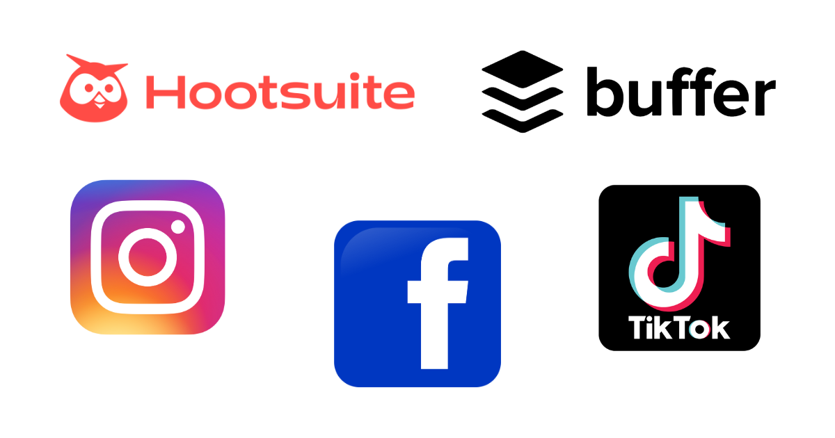 How to Grow Your Aesthetic Business if You Are Unavailable 2 Popular social media apps and scheduling tools used by digital marketers and influencers.